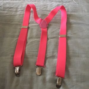 Claire's hot pink suspenders